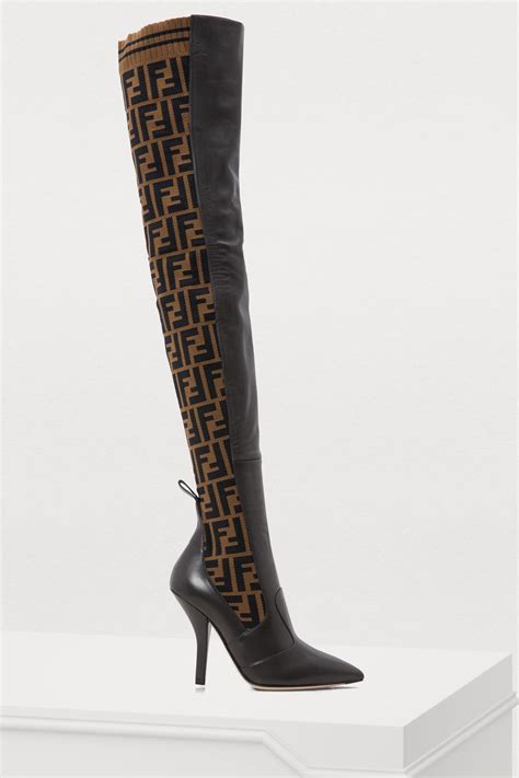 fendi boots thigh high|Fendi thigh high boots heels.